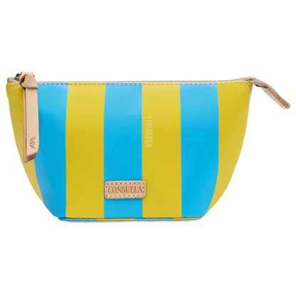 Consuela Surfside Medium Kit - Blue & Yellow Striped Travel & Makeup Bag
