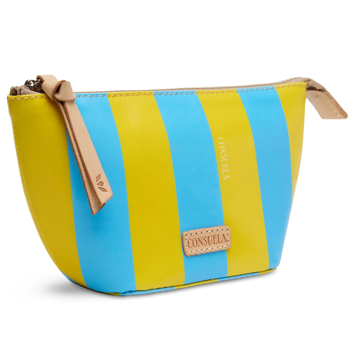 Consuela Surfside Medium Kit - Blue & Yellow Striped Travel & Makeup Bag