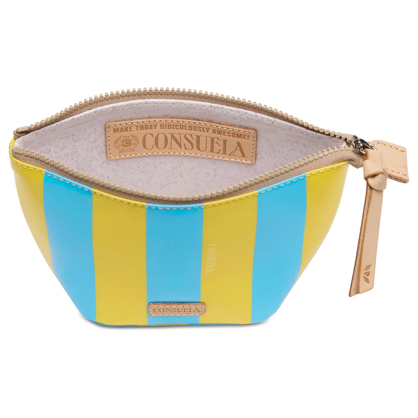 Consuela Surfside Medium Kit - Blue & Yellow Striped Travel & Makeup Bag
