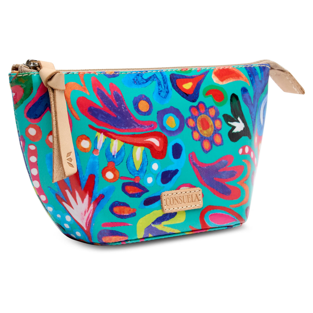 Consuela Tasha Medium Tool Kit featuring a colorful floral ConsuelaCloth exterior.