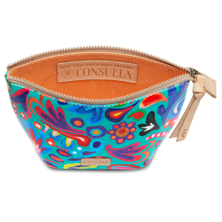 Consuela Tasha Medium Tool Kit featuring a colorful floral ConsuelaCloth exterior.