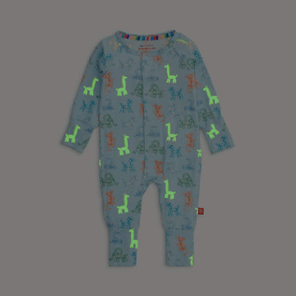 Blue Party Animals Glow in the Dark Modal Magnetic Convertible Coverall