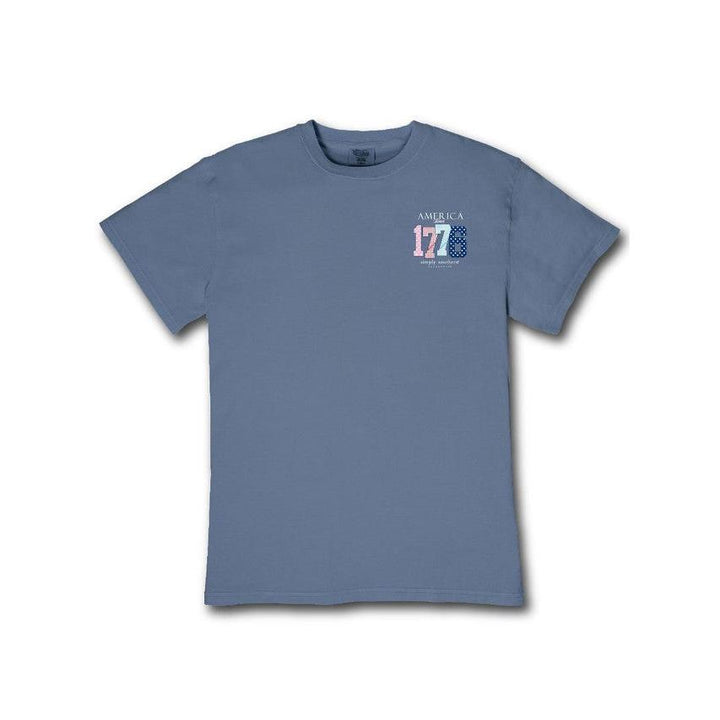 Simply Southern America Since 1776 Mineral Wash T-Shirt - Overcast Blue