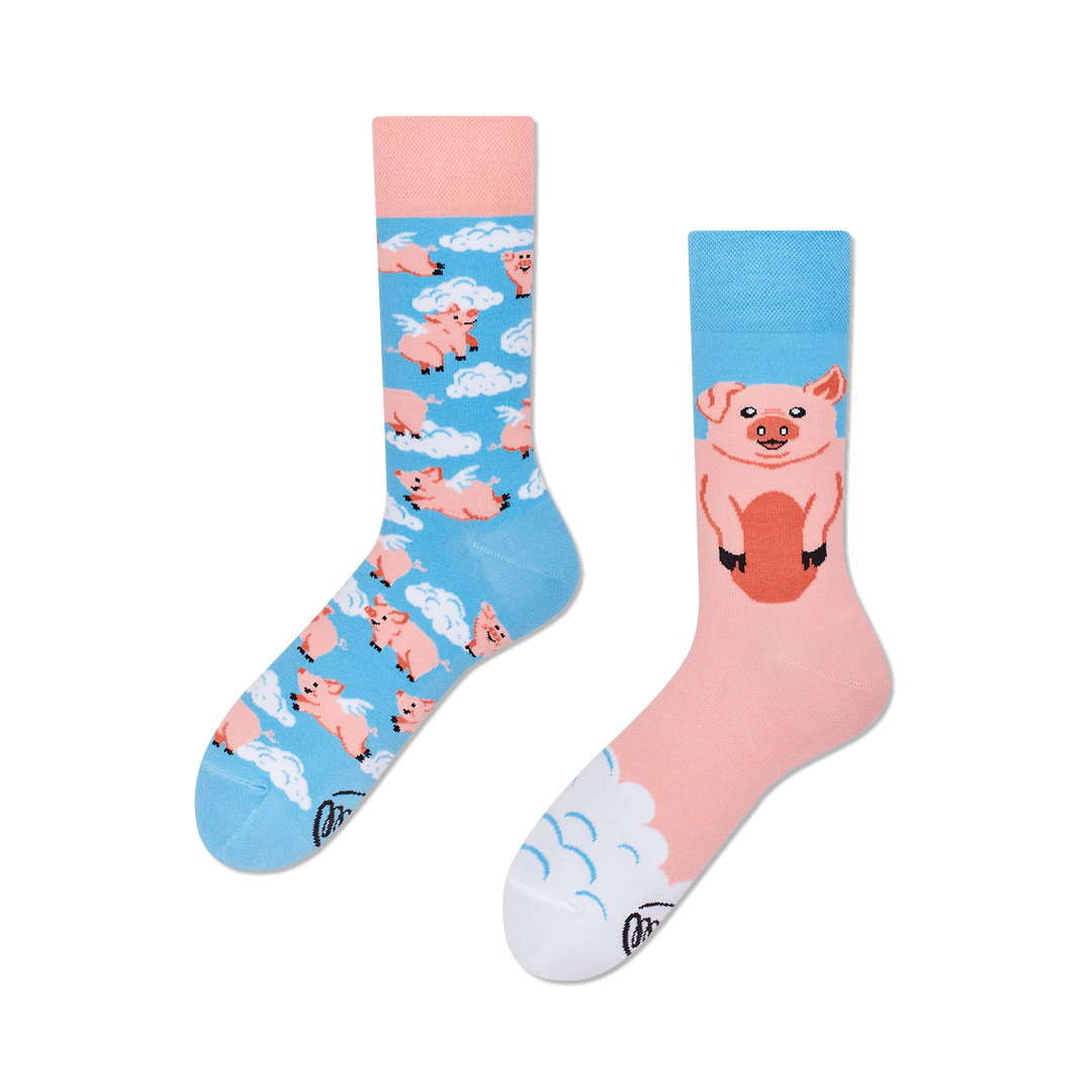 Many Mornings - Piggy Dream Crew Socks