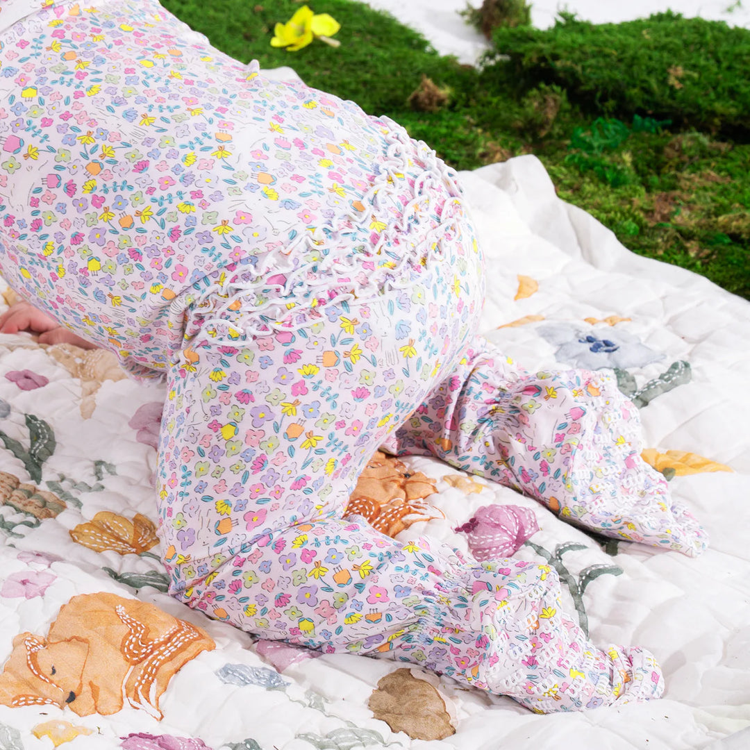 Bunny Blossom Magnetic Footie - TENCEL™ Modal Magnetic Closure Sleeper