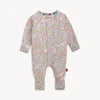 Magnetic Me Bunny Blossom convertible coverall with a pink floral bunny print and ruffle details.