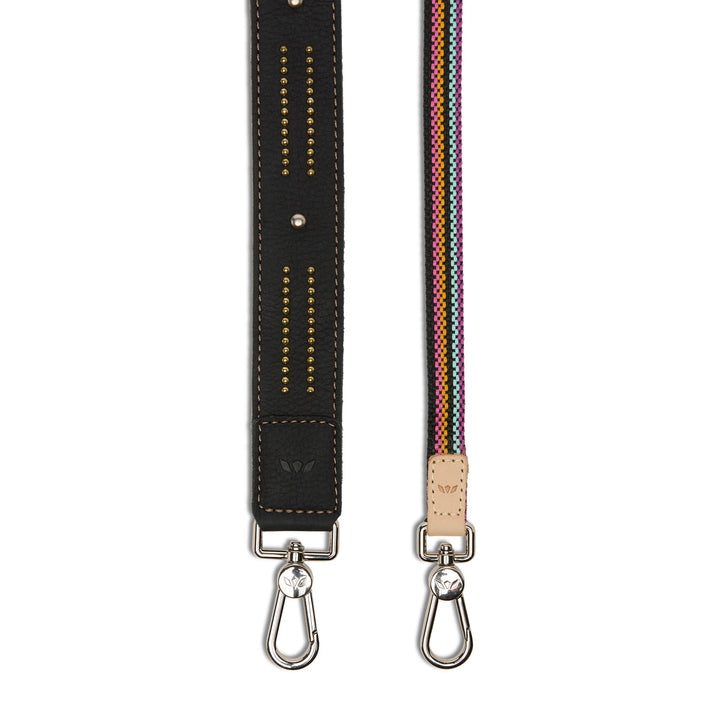 Close-up of the Consuela Max Midtown Crossbody strap clips and hardware