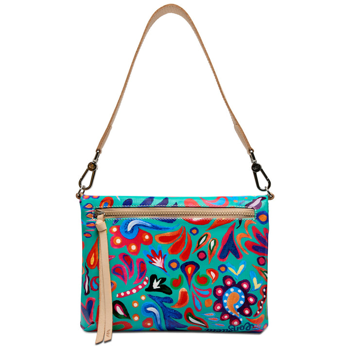 Consuela Tasha Metro Crossbody back view Diego leather trim women&