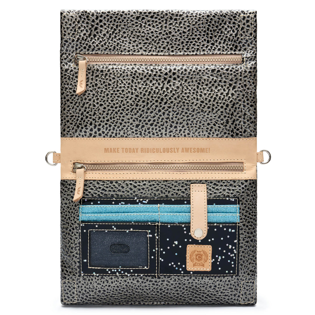 Consuela Tommy Metro Crossbody open interior with card slots, zip pocket, and &