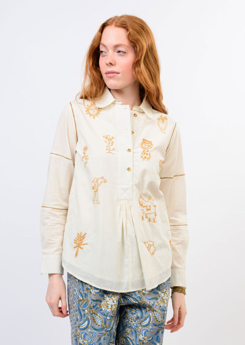 Sister Mary Milagro Long Sleeve Ivory styled