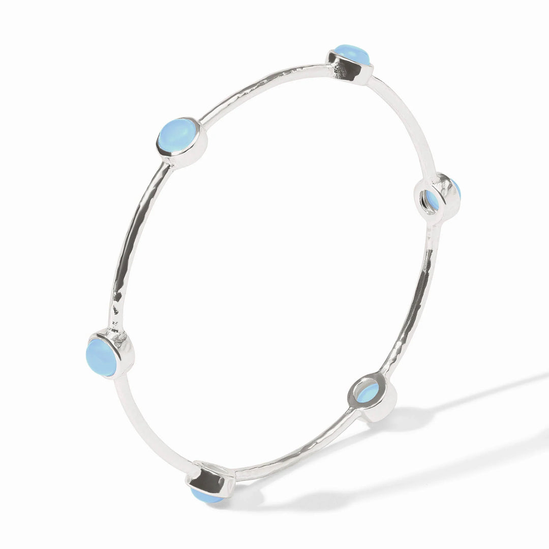 Julie Vos Milano Luxe Bangle - Silver - Hand-Hammered Designer Bangle
