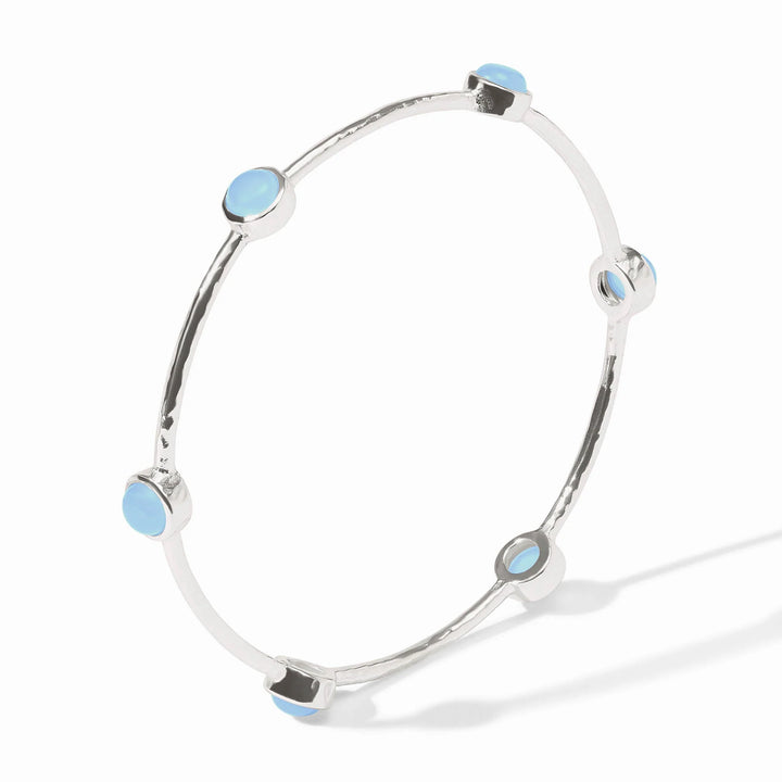Julie Vos Milano Luxe Bangle - Silver - Hand-Hammered Designer Bangle