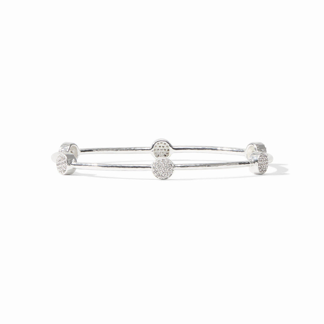 Julie Vos Milano Luxe Bangle - Silver - Hand-Hammered Designer Bangle