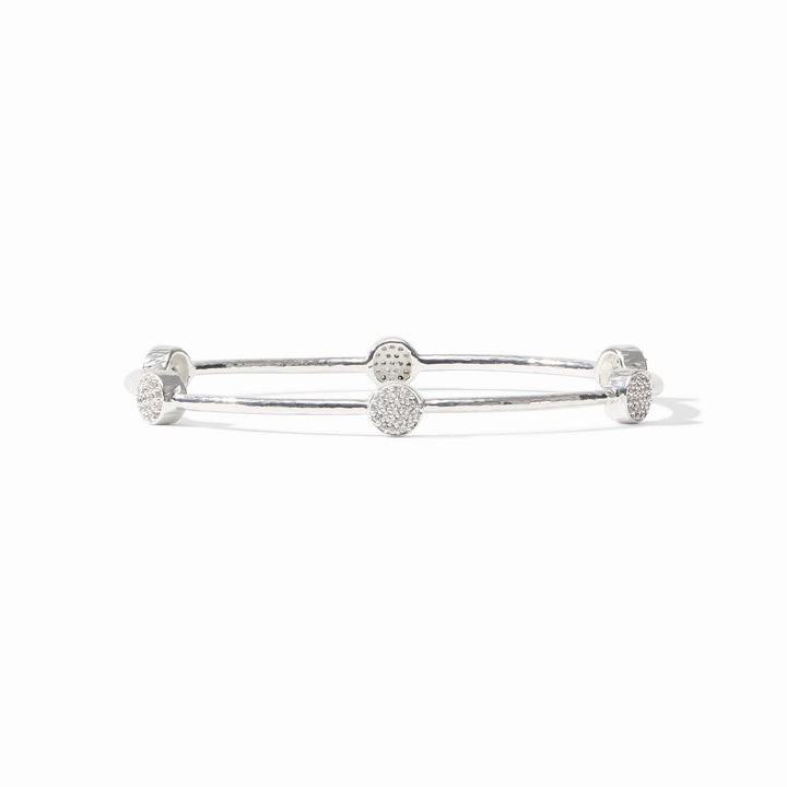 Julie Vos Milano Luxe Bangle - Silver - Hand-Hammered Designer Bangle