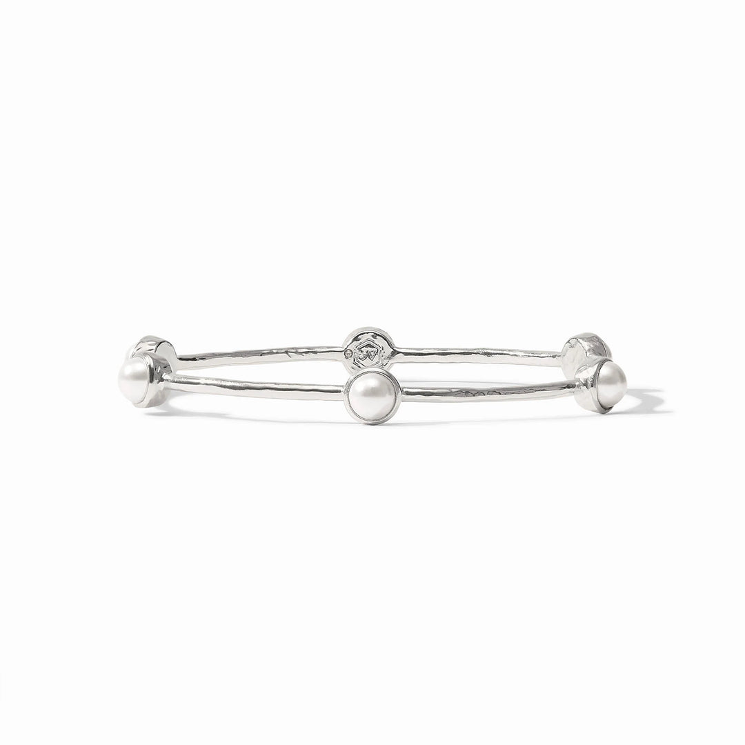 Julie Vos Milano Luxe Bangle - Silver - Hand-Hammered Designer Bangle