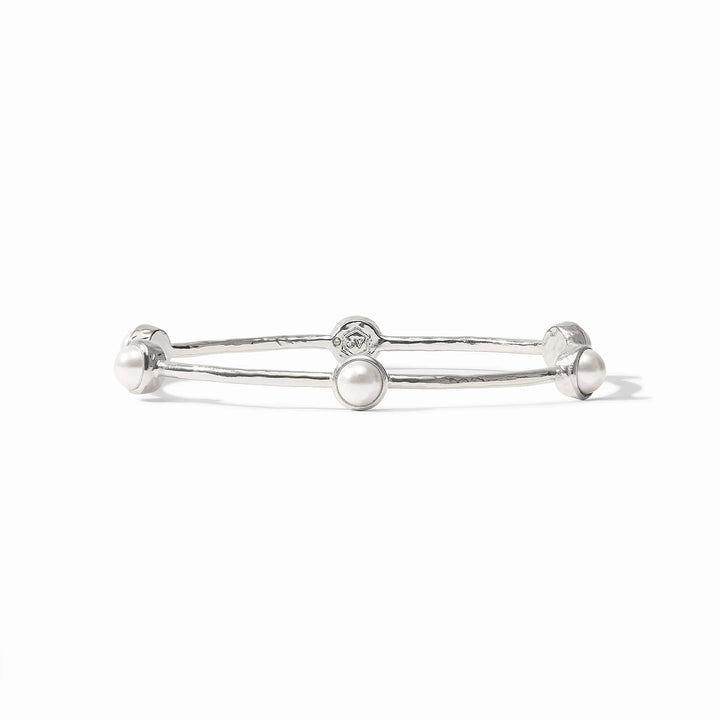 Julie Vos Milano Luxe Bangle - Silver - Hand-Hammered Designer Bangle