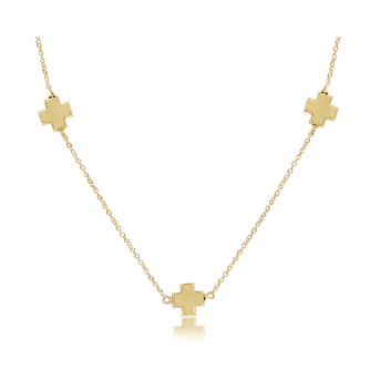 17" choker simplicity chain gold - signature cross