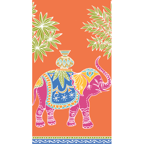 Royal Elephant Orange Guest Towel Napkins - 15 Per Package