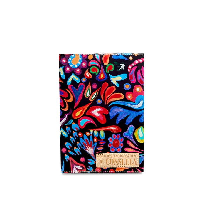 Consuela Sophie Notebook featuring a colorful ConsuelaCloth exterior and reusable composition notebook cover.