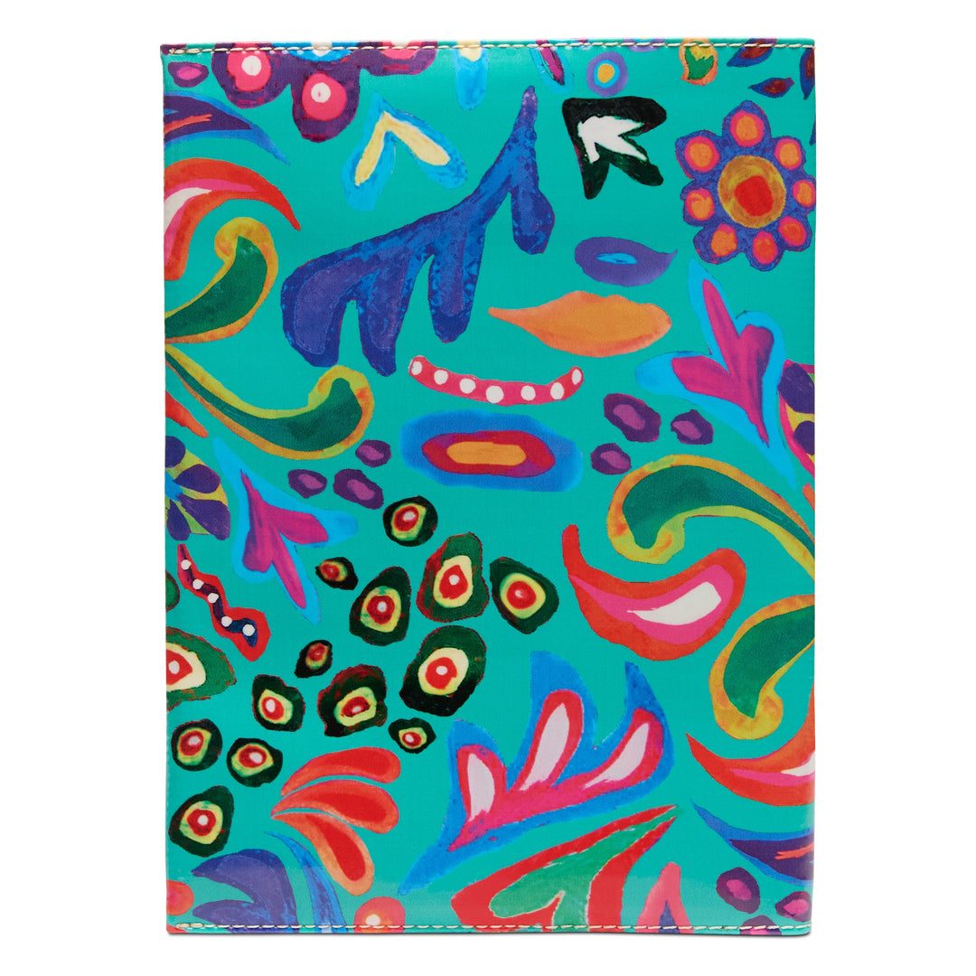 Consuela Tasha Notebook Cover featuring a colorful floral ConsuelaCloth exterior.