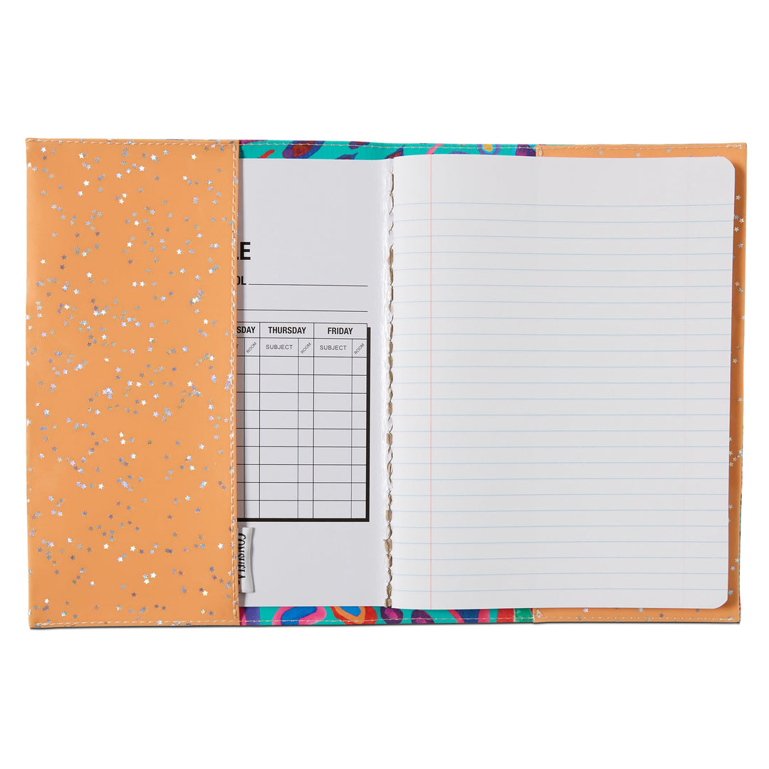 Consuela Tasha Notebook Cover featuring a colorful floral ConsuelaCloth exterior.