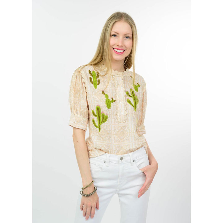 The Nopal Cactus Embroidered Blouse