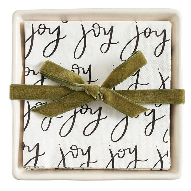 Joy Ceramic Napkin Tray &amp; Napkins