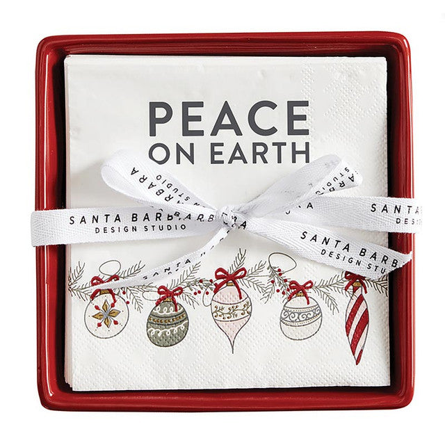 Peace on Earth Napkin Tray &amp; Napkin Gift