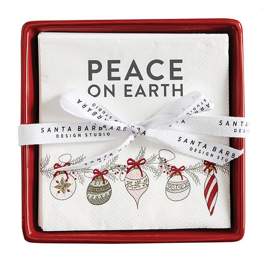 Peace on Earth Napkin Tray & Napkin Gift