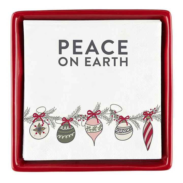 Peace on Earth Napkin Tray &amp; Napkin Gift
