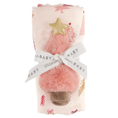 Swaddle &amp; Rattle - Pink Tree