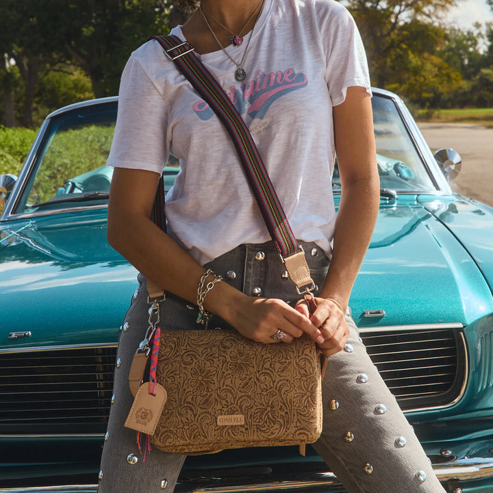 Consuela Lawton Metro Crossbody - Tooled Leather Compact Bag