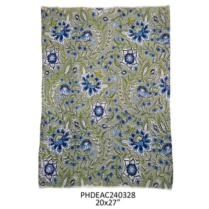 Plumbago Botanical Print Cotton Towel