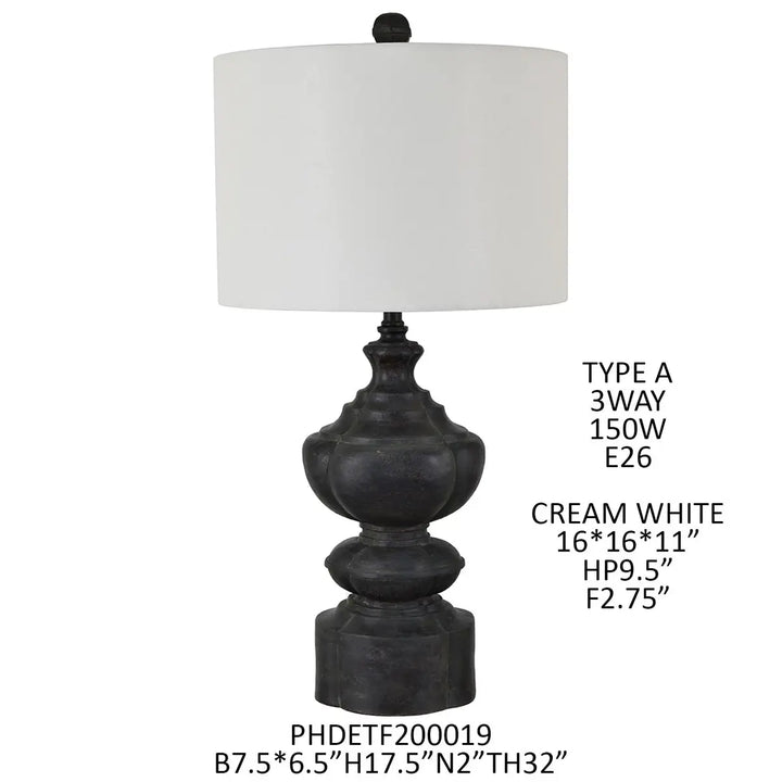 Bronzed Finial Lamp