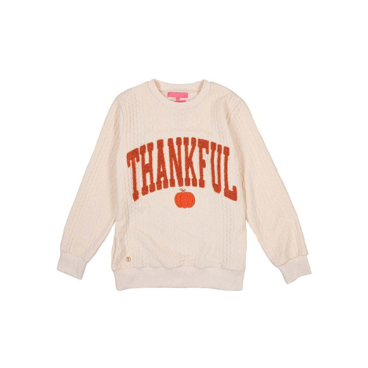 Simply Southern Thankful Braided Crew Sweater