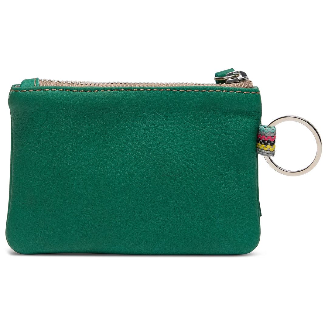 Consuela Teal Pouch - Green Leather Keyring Wallet &amp; Card Case