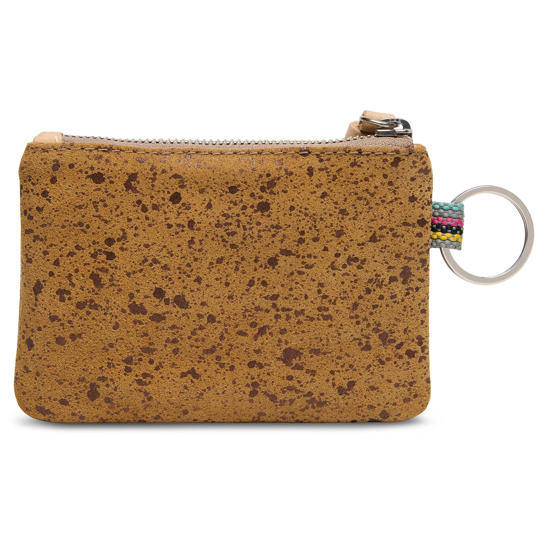 Consuela Cider Pouch - Metallic Gold Suede Keyring Wallet