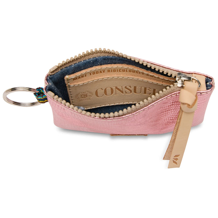 Interior view of the Elodie Pouch showing the compact compartment for cards and small essentials.