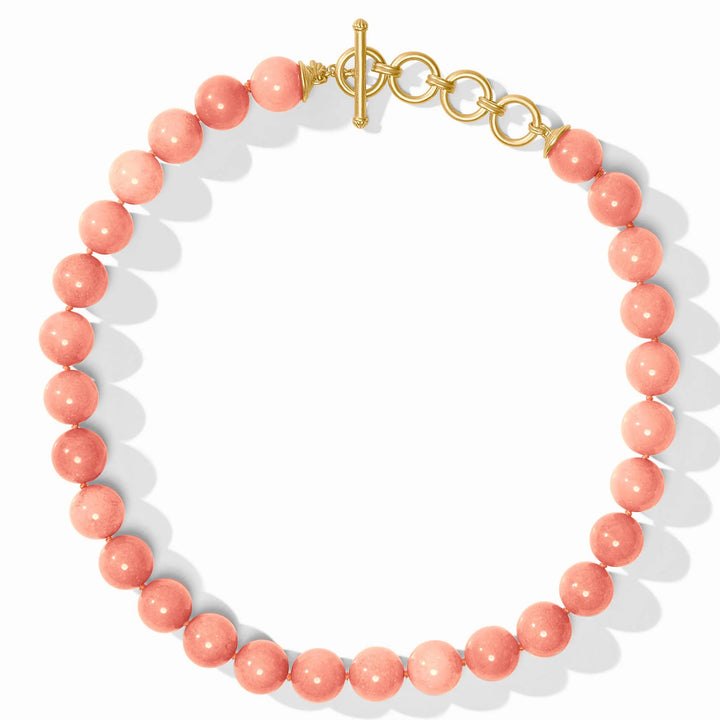 Close-up of the adjustable toggle clasp and the authentic Julie Vos hallmark on the Portofino necklace.
