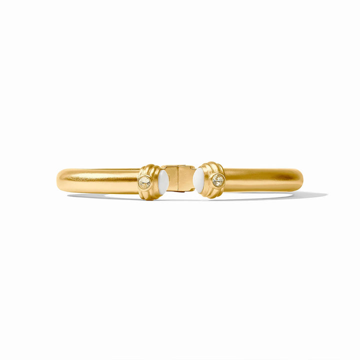 Julie Vos Portofino Demi Cuff - 24K Gold Plated Bezel Set Bangle