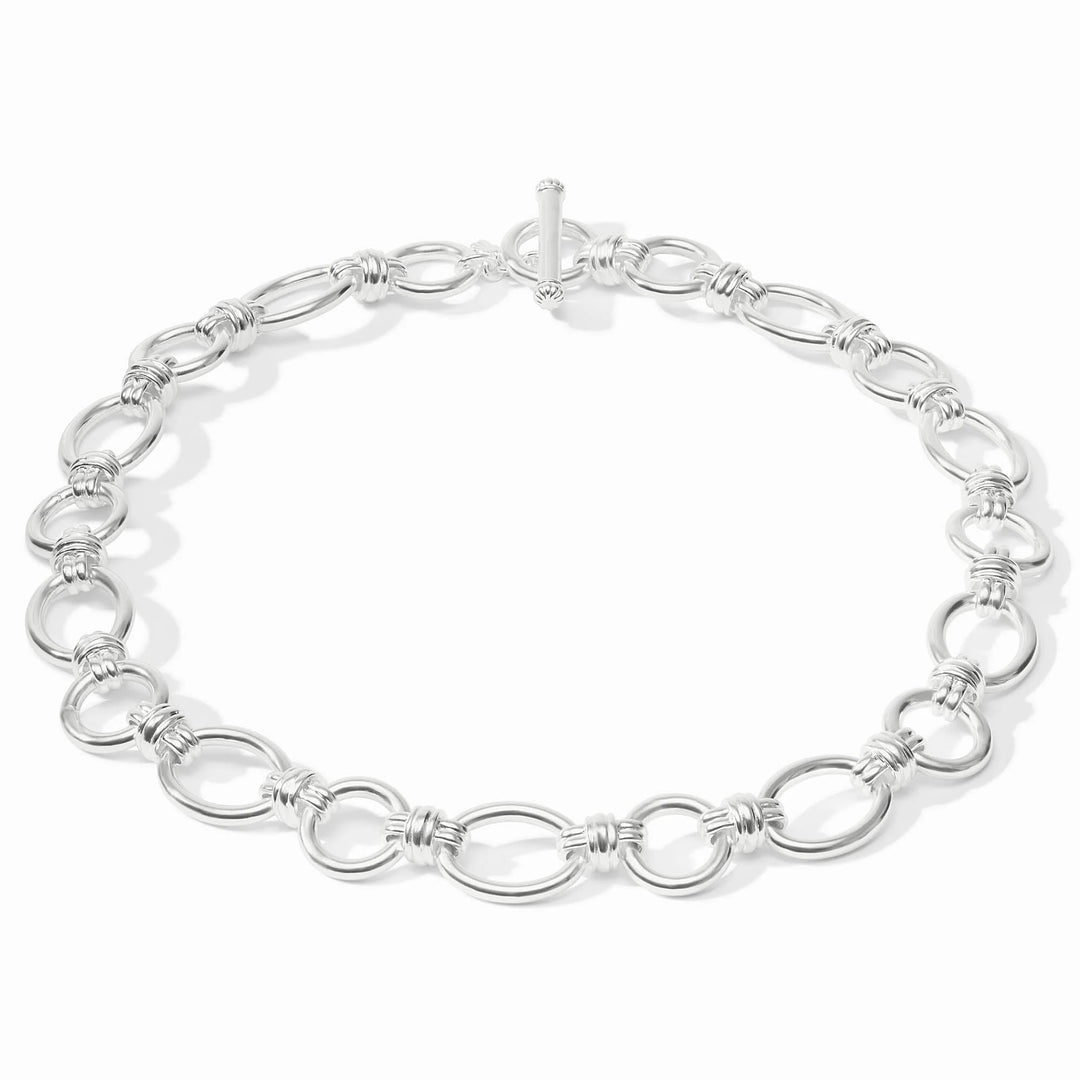 Julie Vos Portofino Silver Link Necklace - Adjustable Toggle Chain