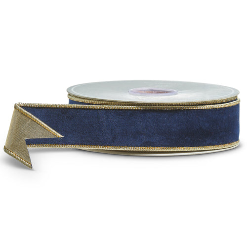 1.5" x 10 yds Blue Velvet Wired Ribbon