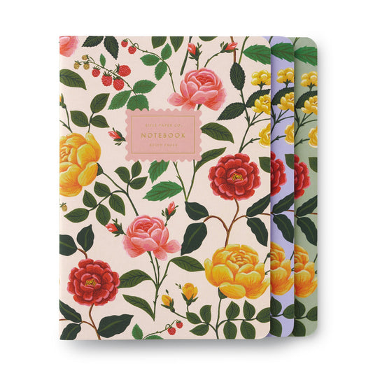 Asst. Set of 3 Roses Notebooks