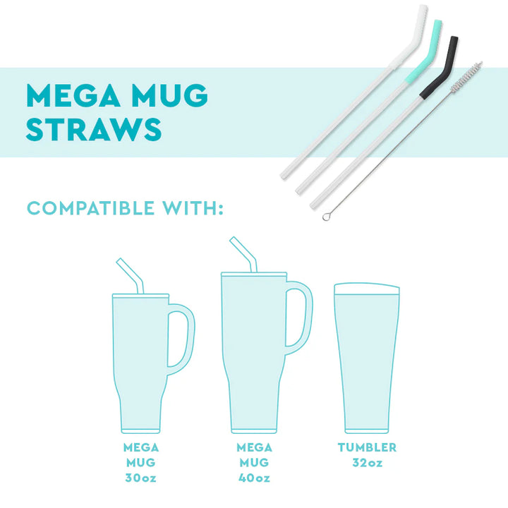 Blush/Coral/Pink Reusable Stra Set (Mega Mugs)