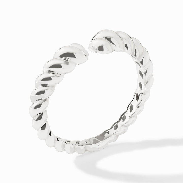 Julie Vos Ravello silver hinge cuff side view