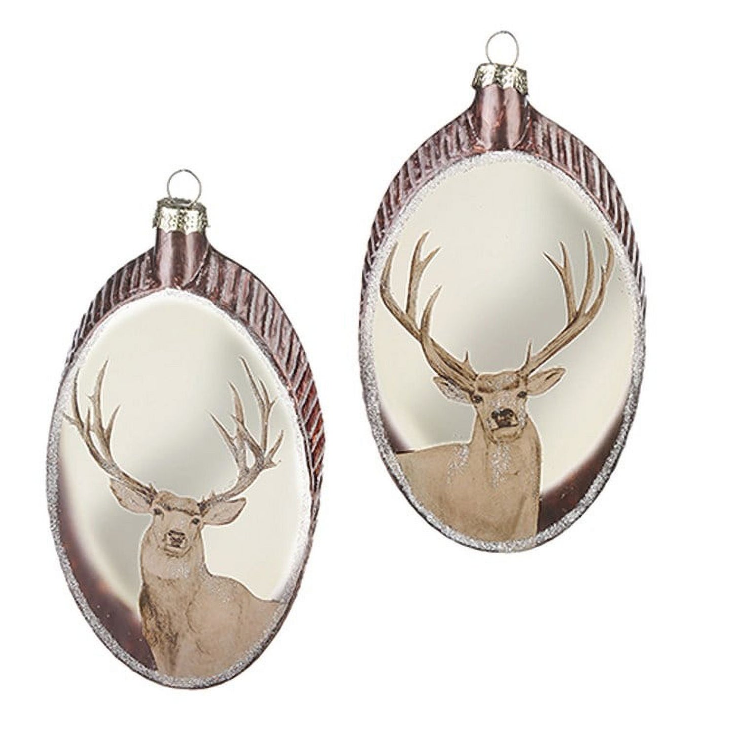 6" DEER ON TRANSLUCENT DISC ORNAMENT