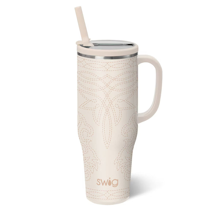 Swig Life Saddle Stitch Cream Mega Mug 40oz