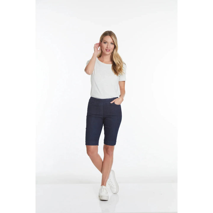 Pull On Denim Walking Shorts With Pockets