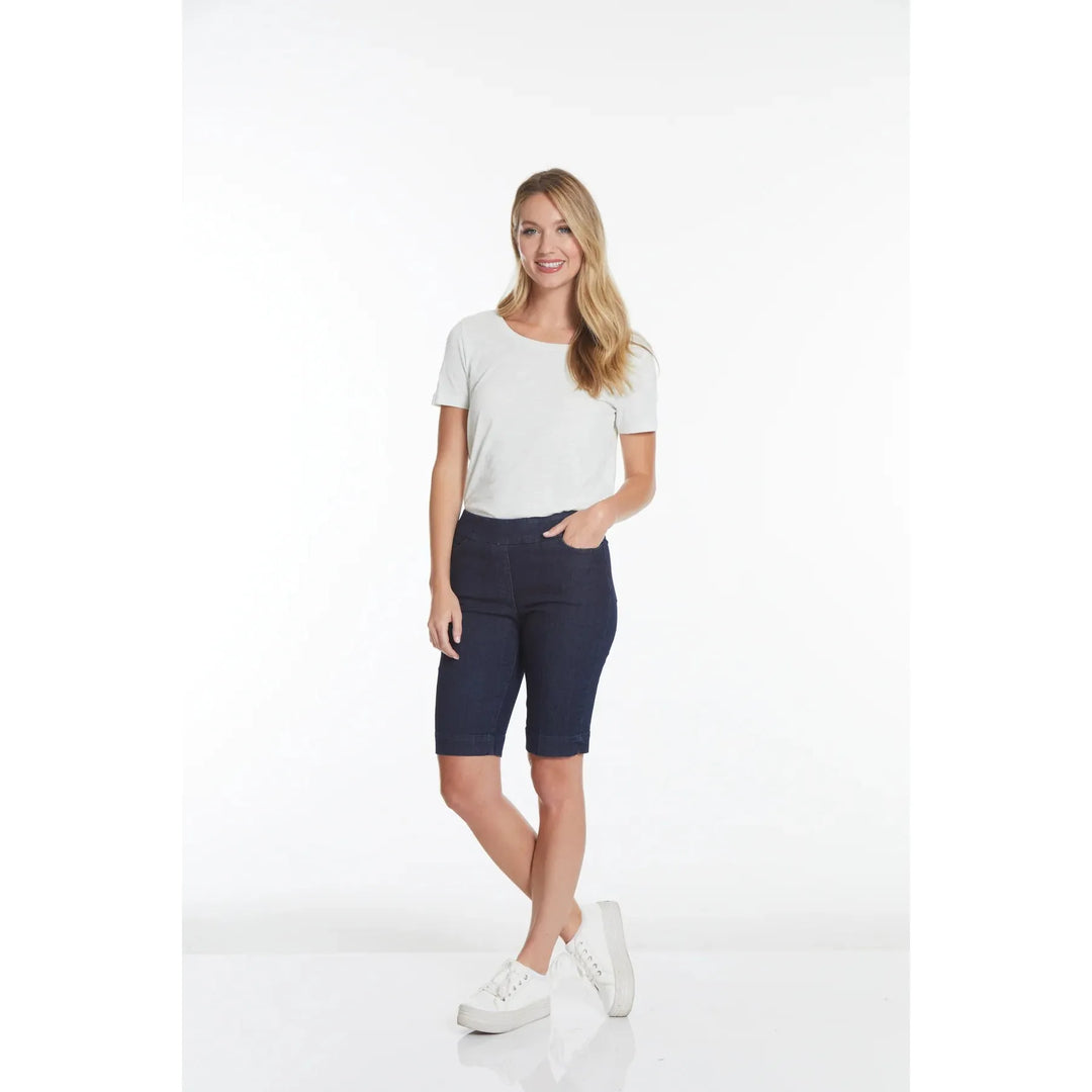 Pull On Denim Walking Shorts With Pockets