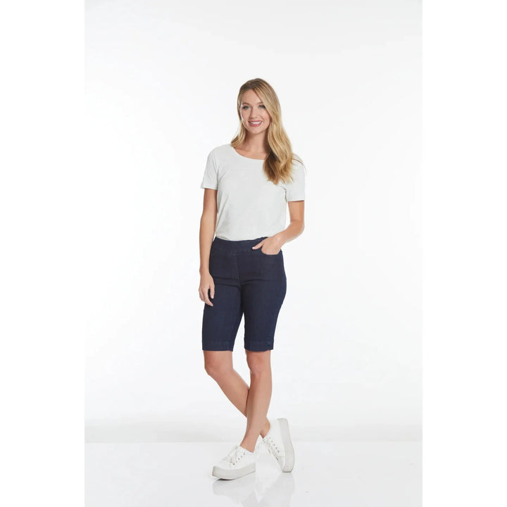 Pull On Denim Walking Shorts With Pockets